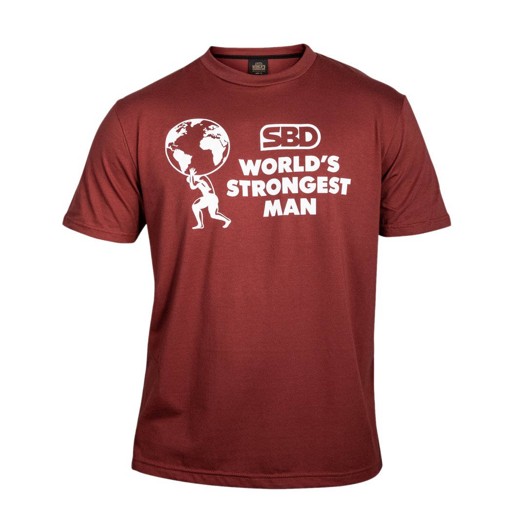 World's Strongest Man T-Shirt 2021 - Fire Brick
