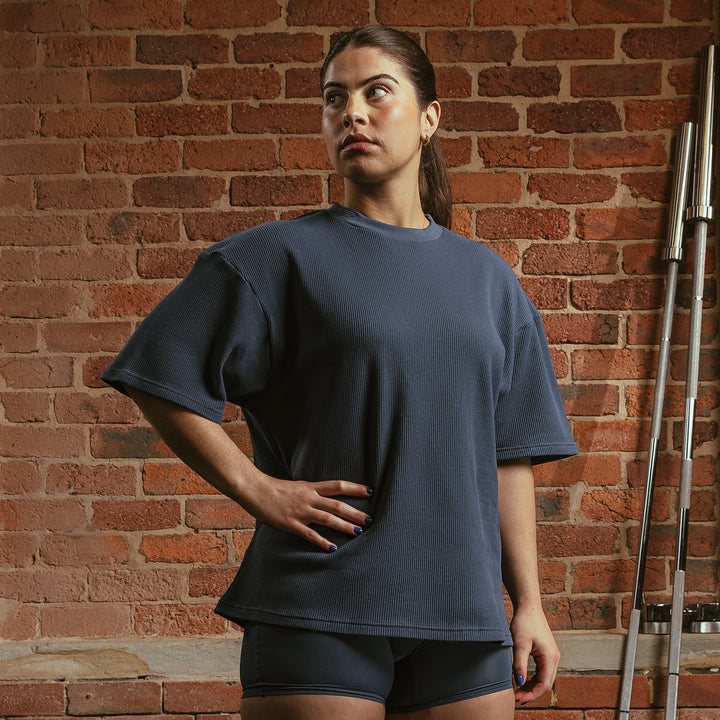 Serenity Waffle-Knit Oversized T-Shirt