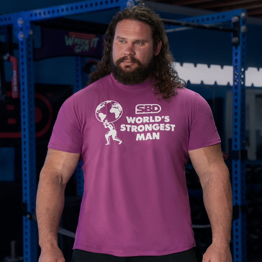 World's Strongest Man T-Shirt 2024 - Purple-SBD Apparel Canada