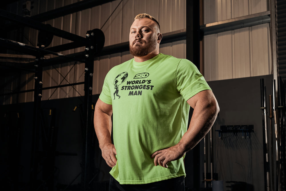 World's Strongest Man T-Shirt 2022 - Lime Green-SBD Apparel Canada