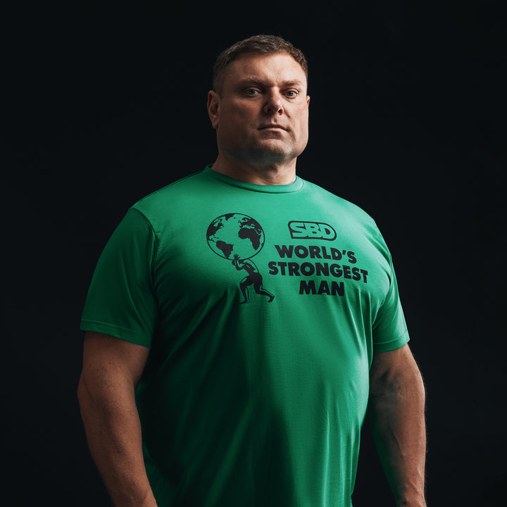 World's Strongest Man T-Shirt 2023 - Kelly Green