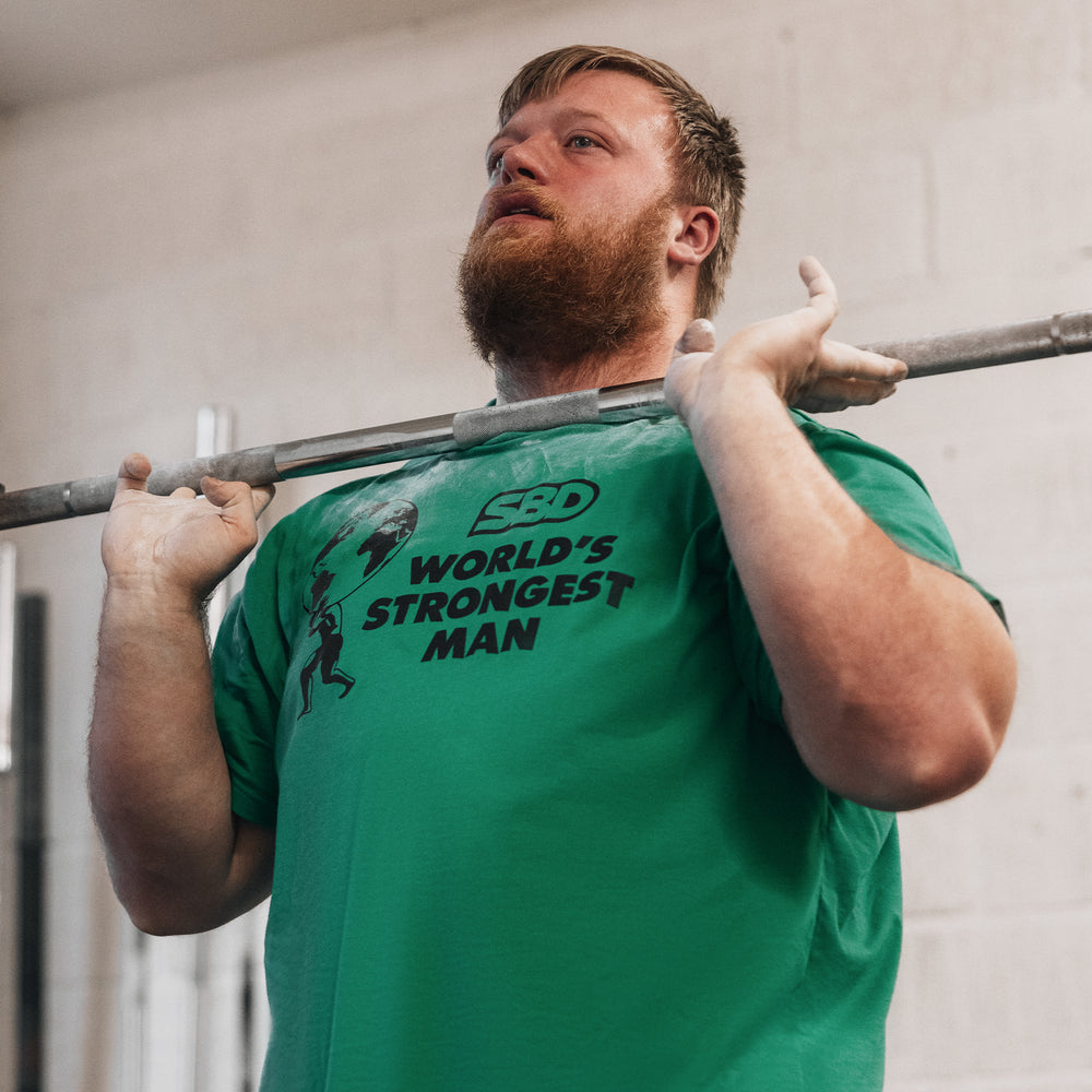 World's Strongest Man T-Shirt 2023 - Kelly Green-SBD Apparel Canada