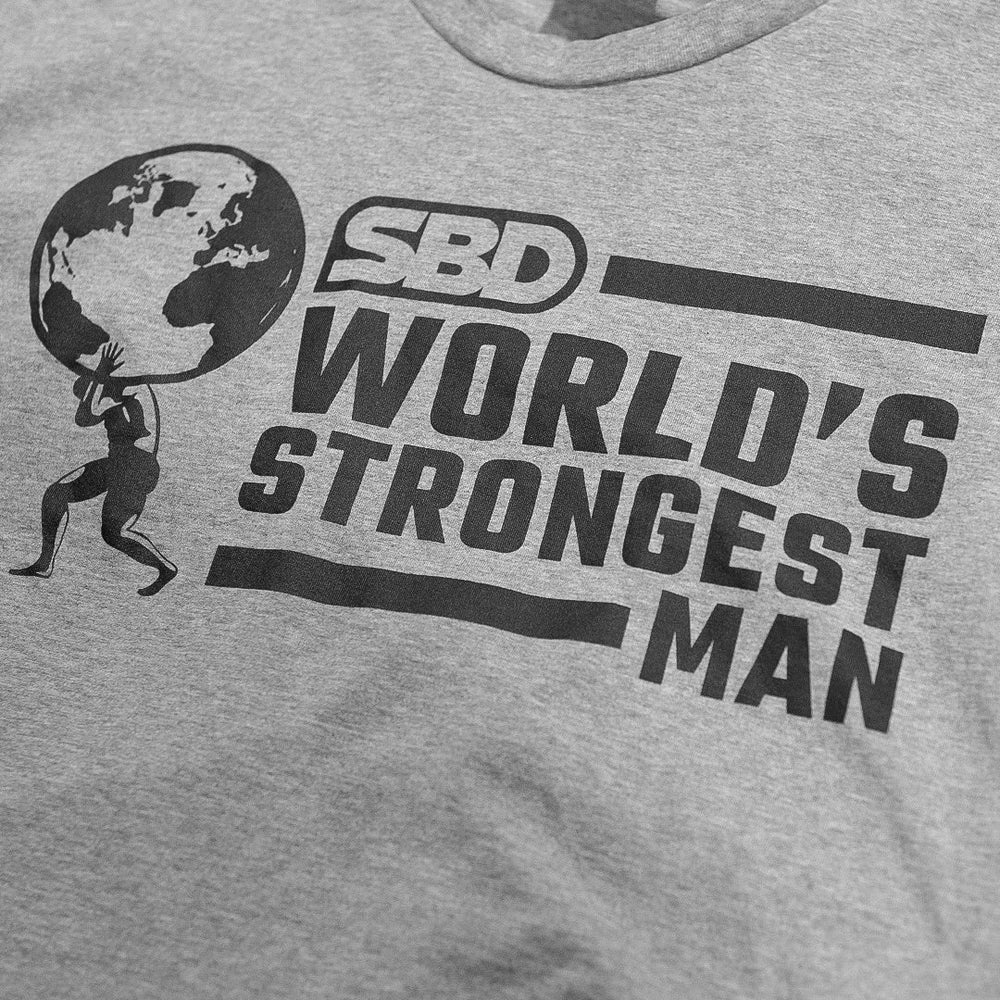 World's Strongest Man T-Shirt - Grey-SBD Apparel Canada